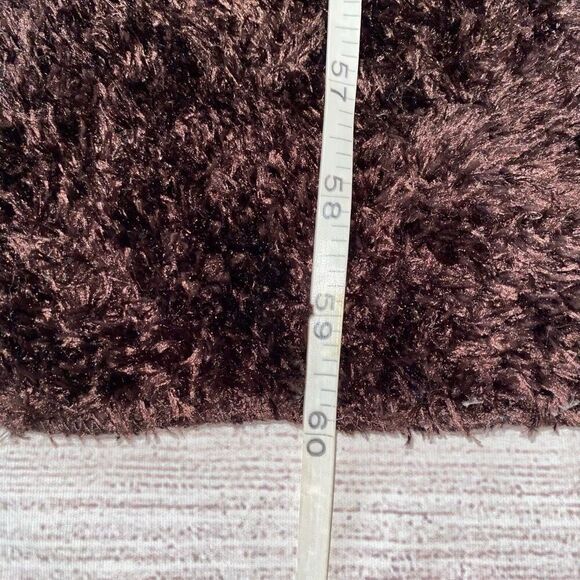 Fashion shag Scarf with stretchy soft material dark brown - Picture 4 of 4